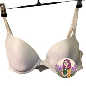 Victoria's Secret White Cotton Full Coverage T-Shirt Bra Size 36C